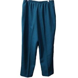 Alfred Dunner Vintage Grandmacore Forest Green Pull On Pants Trousers 14 p